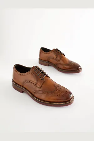 Next Standard Fit Leather Contrast Sole Chunky Brogues Shoes AU 7 (EU 41)