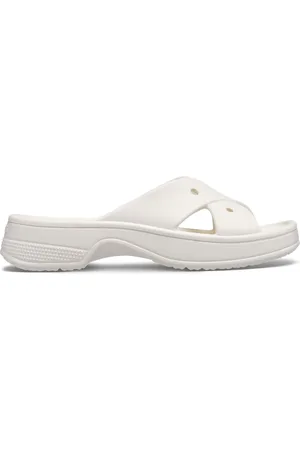 Crocs White Womens Cross Strap Sandals AU 5 (EU 36.5)