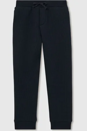 Reiss Navy Bow 9-13 yrs Cotton-Blend Ribbed Drawstring Joggers 10