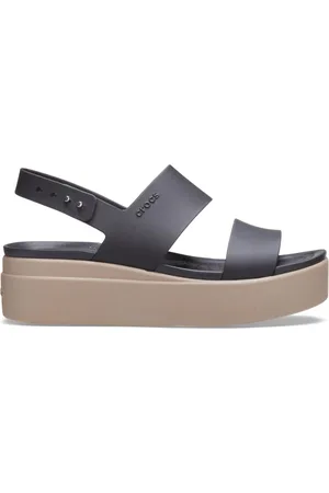 Crocs Black Mushroom Brooklyn Low Wedge Sandals AU 10 (EU 42.5)
