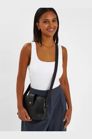 Accessorize Black Double Zip Cross-Body Bag One