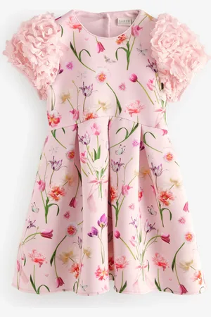 Ted Baker 3D Sleeve Floral Print Scuba Dress 10 Years (140cm)