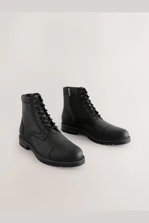 Next Black Leather Toe Cap Boots AU 9 (EU 43)