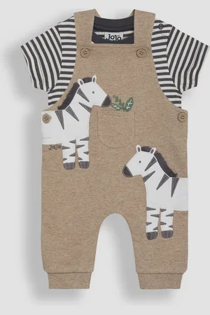 JoJo Maman Bébé Fawn 2-Piece Appliqué Dungarees & T-Shirt Set 6