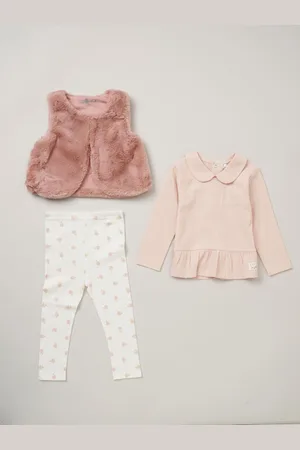 LILY & JACK Faux Fur Gilet 100% Cotton Top and Leggings Outfit Set 2 Years (92cm)