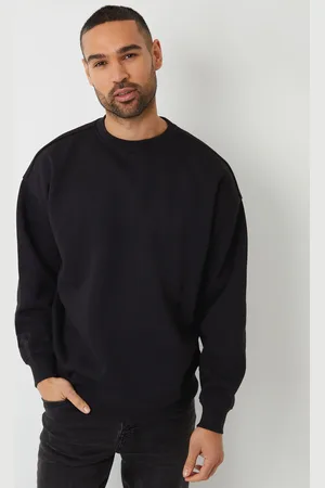Threadbare Black Oversized Fit Crew Neck Sweatshirt L