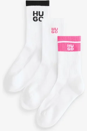HUGO BOSS White Logo Crew Socks 3 Pack L-XL
