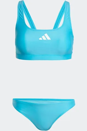 adidas Blue 3 Stripe Bold Bra & Knicker Sets AU 30