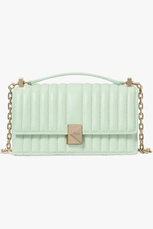 Kate Spade Green Deco Mini Flap Chain Crossbody Bag one