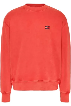 Tommy Hilfiger Red Relaxed Label Crew Neck 100% Cotton Sweatshirt XL