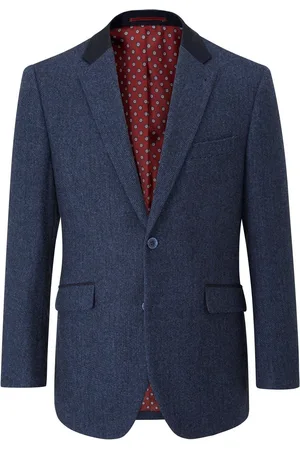 Skopes Blue Tailored Fit Tweed Effect Newsam Jacket 38 R