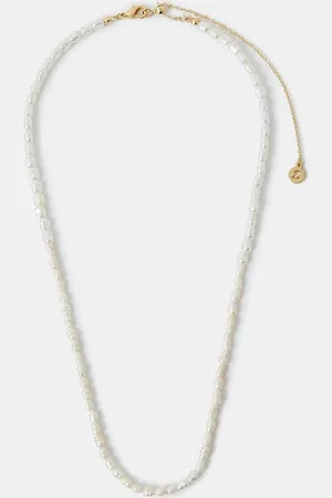 Accessorize Gold 14ct Plated Seed Pearl Necklace One