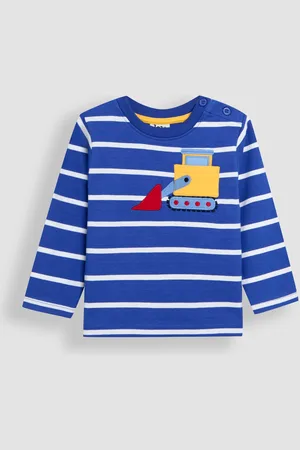 JoJo Maman Bébé Cobalt Blue Construction 100% Cotton Appliqué Top 5