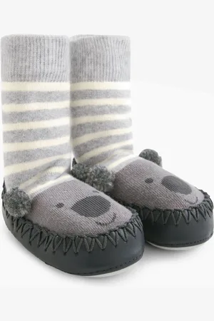 JoJo Maman Bébé Grey Moccasin Slipper Socks 2
