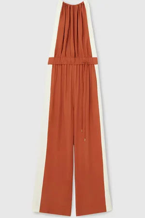Reiss Orange Inez Colour-Block Rope-Cord Jumpsuit AU 14