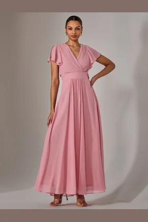 Jolie Moi Chiffon Pleated Maxi Dress AU 10