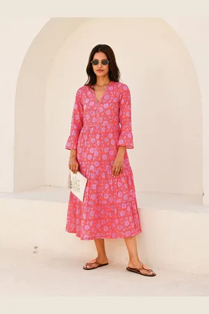ASPIGA Hayden Block Print 100% Cotton Dress L
