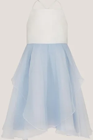 Monsoon Peony Plain Organza Party Dress 6 Years (116cm)