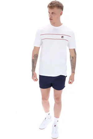 Fila White Williams Contrast Piping 100% Cotton T-Shirt M
