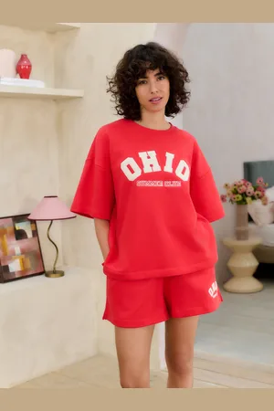 Bath & Body Works Red Ohio Short Sleeve Sweat Top small