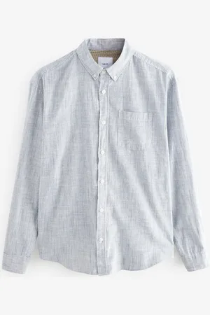 Next Textured Long Sleeve 100% Cotton Shirt M