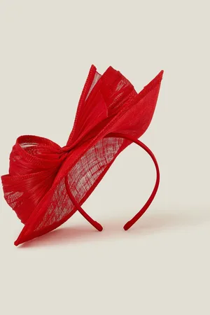 Accessorize Red Teardrop Bow Fascinator Hat One