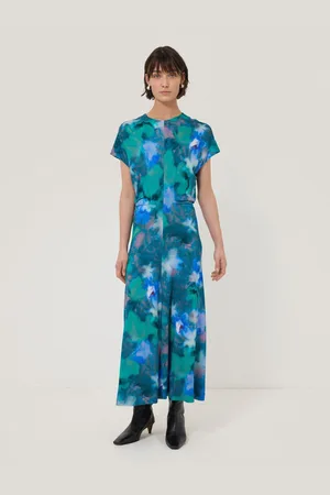 Jigsaw Floral Print Mist Jersey Dress M