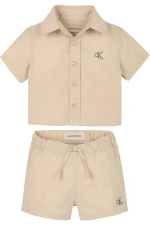 Calvin Klein Grey Soft Linen Shorts Set 3