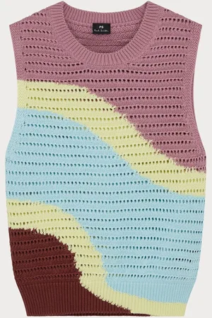 Paul Smith Swirl Knitted Cotton Sweater Vest XS