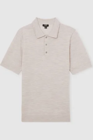 Reiss Manor Merino Wool Short-Sleeve Polo Shirt L