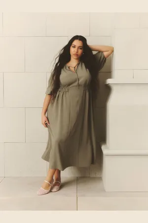 Simply Be Crepe Cinched Waist Midi Dress AU 24