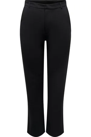 JDY Black Straight Leg Smart 100% Cotton Trousers AU 14