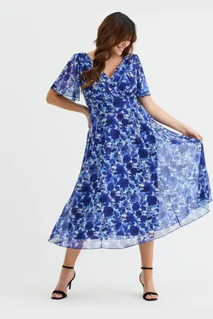 Scarlett & Jo Victoria Angel Sleeve Mesh Midi long Dress AU 20