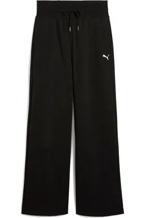 PUMA Black Womens Wardrobe Essentials Relaxed Wide Leg Sweatpants M
