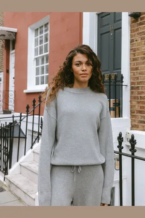 Chelsea Peers Grey Cashmere Blend Knitted Sweatshirt AU 10