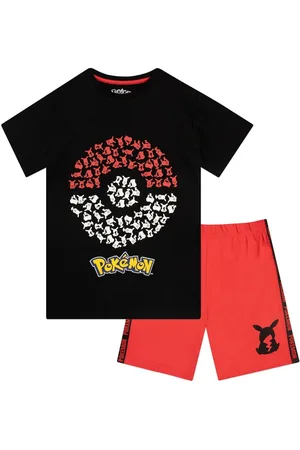 Character Black Pokemon 100% Cotton T-Shirt and Shorts Set 6