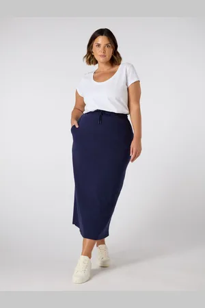 Live Unlimited London Jersey Midi 100% Cotton Skirt AU 18