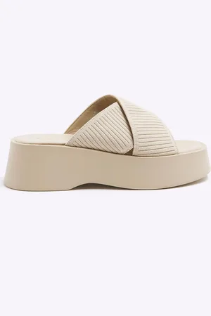 River Island Cream Flatform Mule Sandals AU 10 (EU 41)