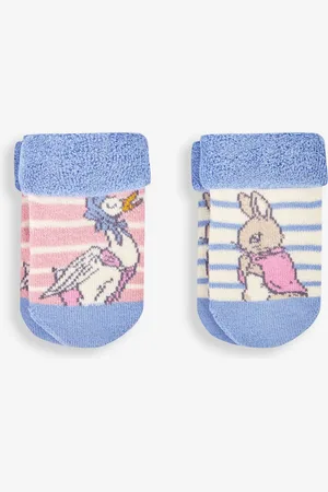 JoJo Maman Bébé Pink Peter Rabbit Baby Socks 2 Pack Newborn