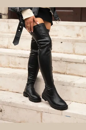 Linzi Black Sonny Over The Knee Long Boots AU 5 (EU 35)