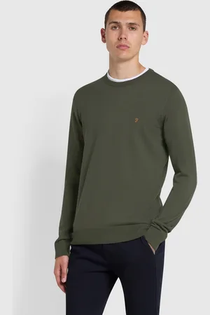 Farah Green Mullen Merino Wool Sweater L