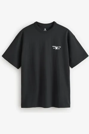 Converse Black License Plate Back Graphic Print 100% Cotton T-Shirt L