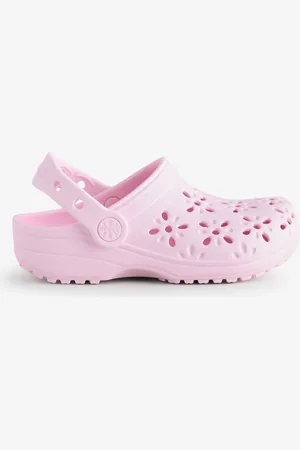 Crocs Pink MIlk Kids Cut Out Clogs AU 1 (EU 33)