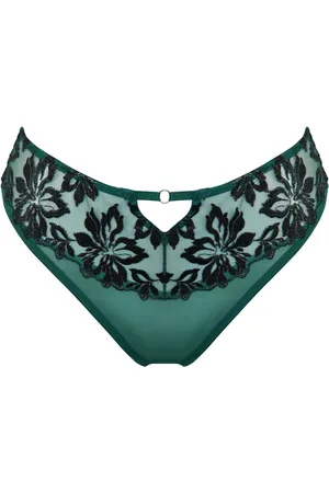 Pour Moi Green Roxie Mesh High Leg Briefs AU 12