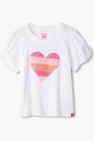 Hatley 100% Cotton Double Hearts Twisted Sleeve White T-Shirt 4 Years (104cm)