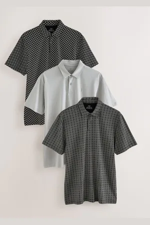 Next Regular Fit Short Sleeve Jersey Polo Shirts 3 Pack XXL