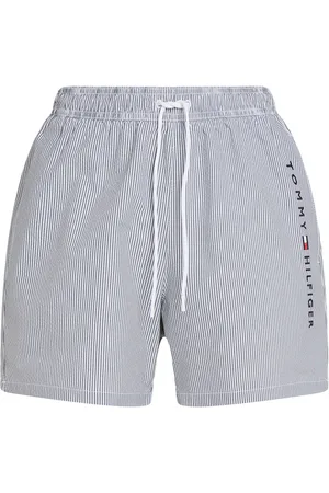 Tommy Hilfiger Medium Length Stripe Drawstring Swim Trunks S