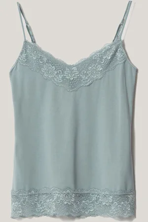Jigsaw Blue Modal Lace Vest L