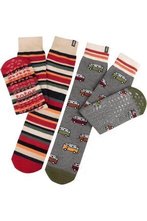 Totes Red Mens Original Winter Slipper Socks 2 Pack One
