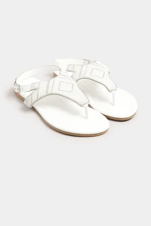 Long Tall Sally White Beaded Sandals AU 9 (EU 40)